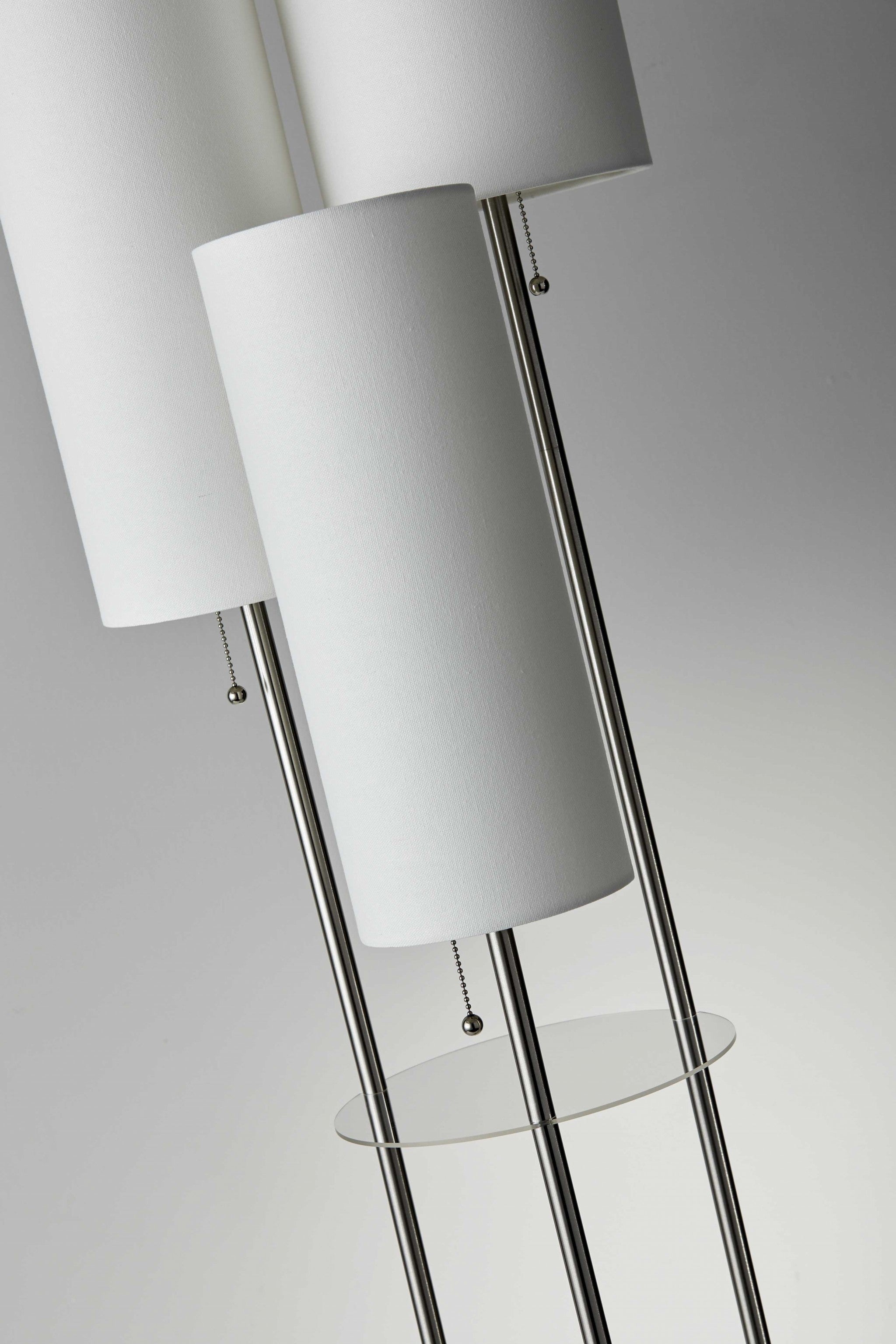 14" X 14" X 68" Brushed steel Shade Floor Lamp