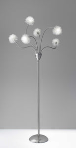 15.5" X 15.5" X 68" Brushed steel Metal Pom LED Floor Lamp