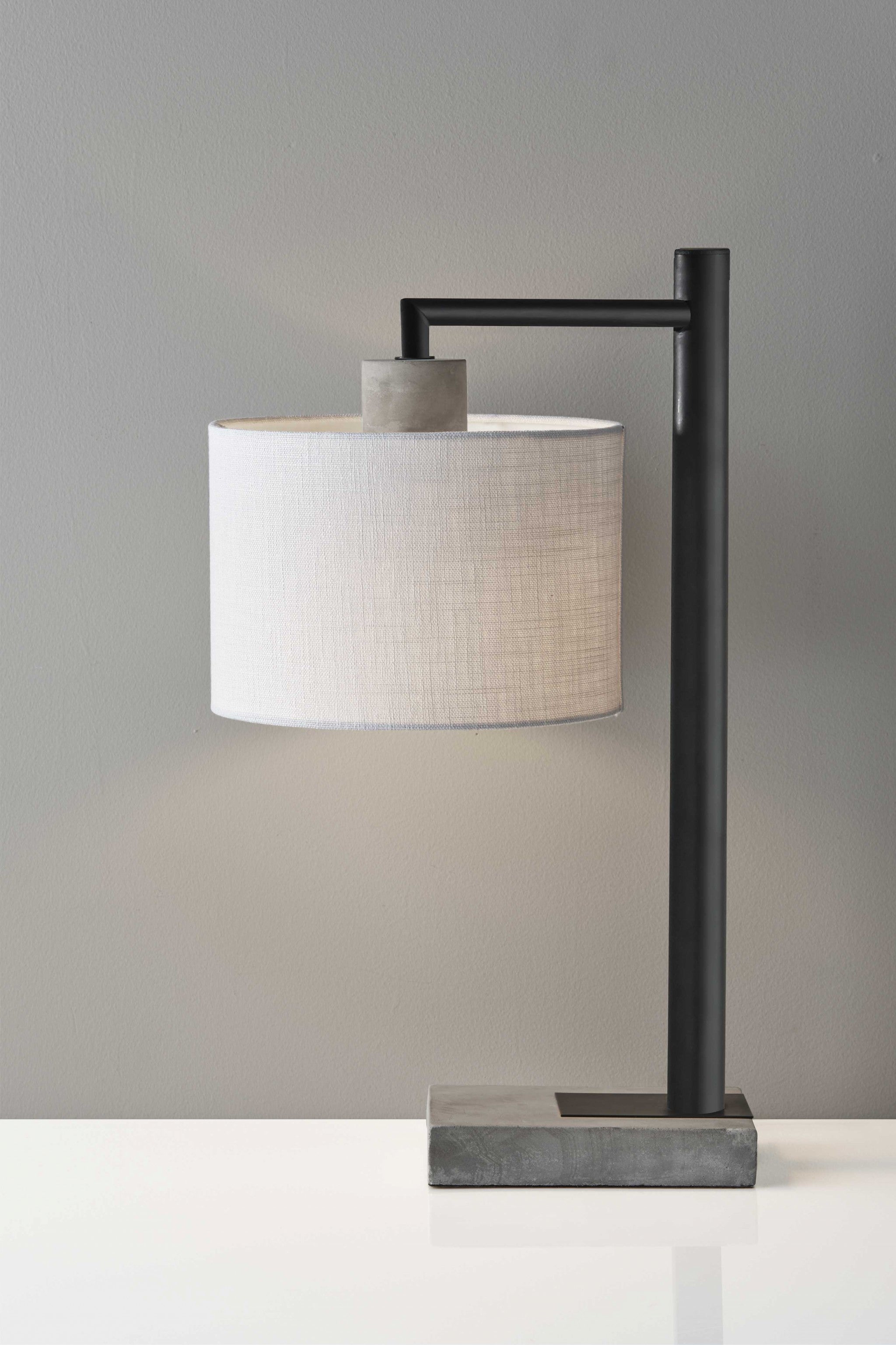 10" X 13.25" X 22.5" Black Metal Table Lamp