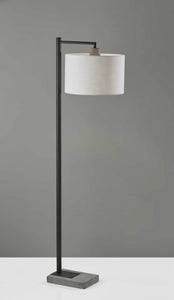 14" X 18.5" X 60.75" Black Metal Floor Lamp