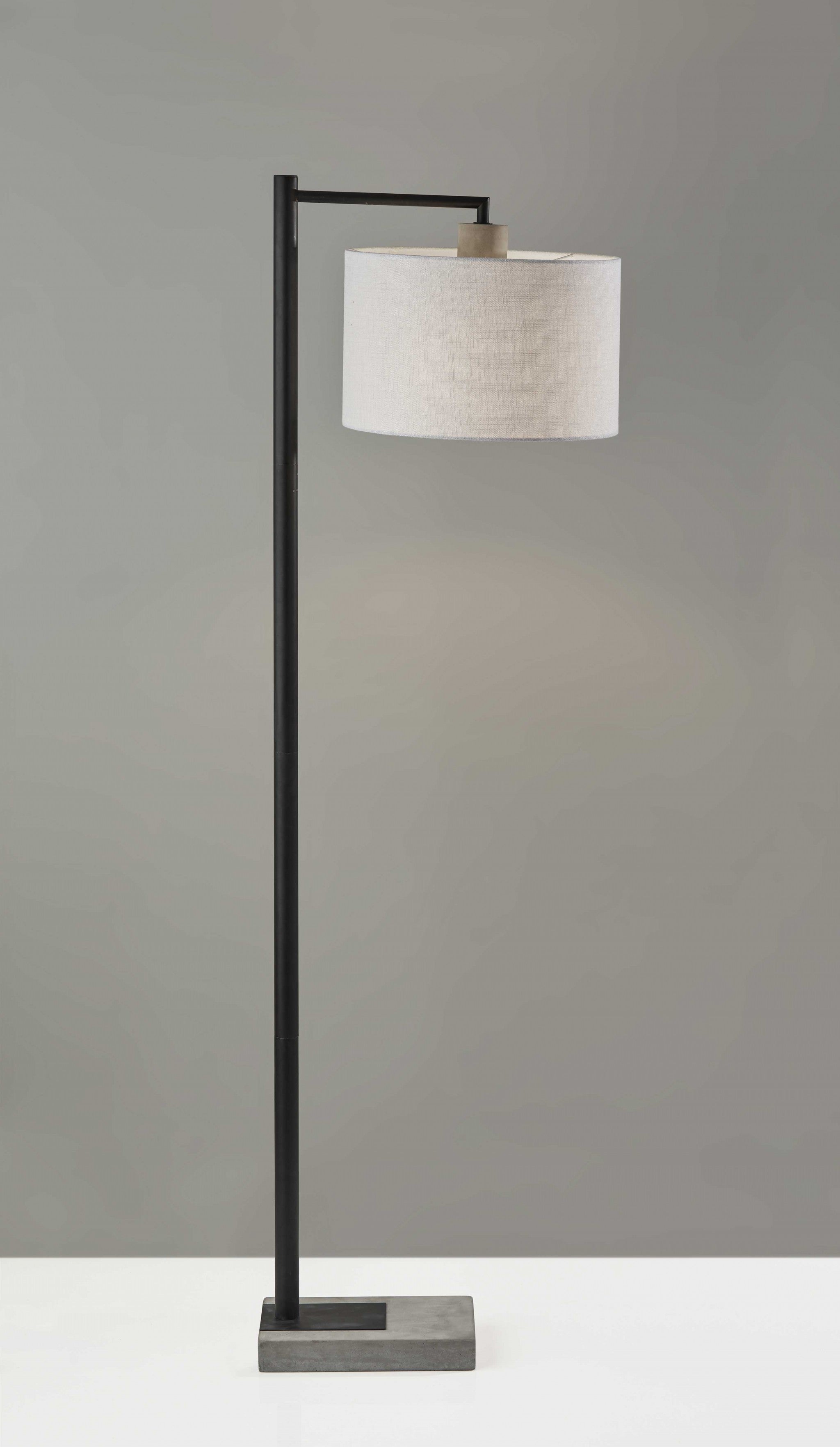 14" X 18.5" X 60.75" Black Metal Floor Lamp