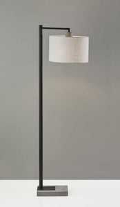 14" X 18.5" X 60.75" Black Metal Floor Lamp