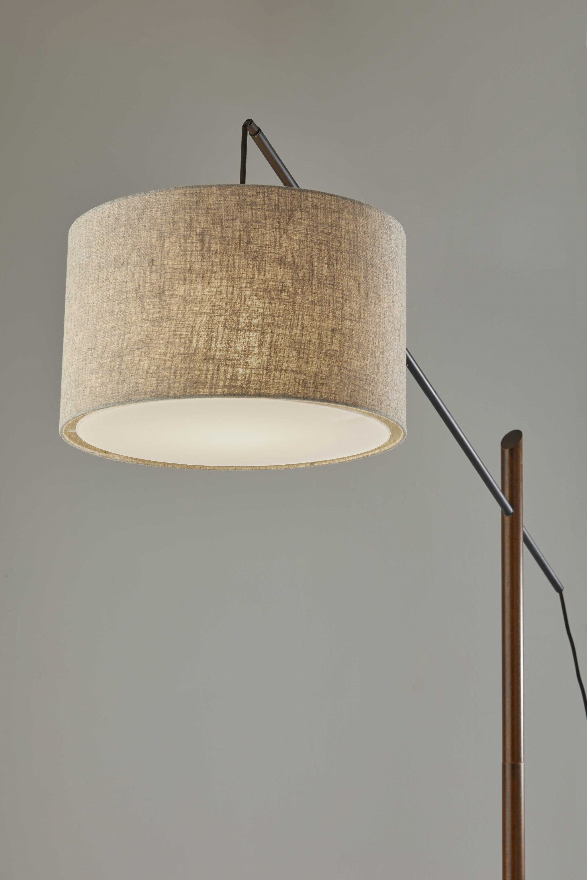 17" X 56"  X 76.5"  Black Wood Metal Arc Lamp