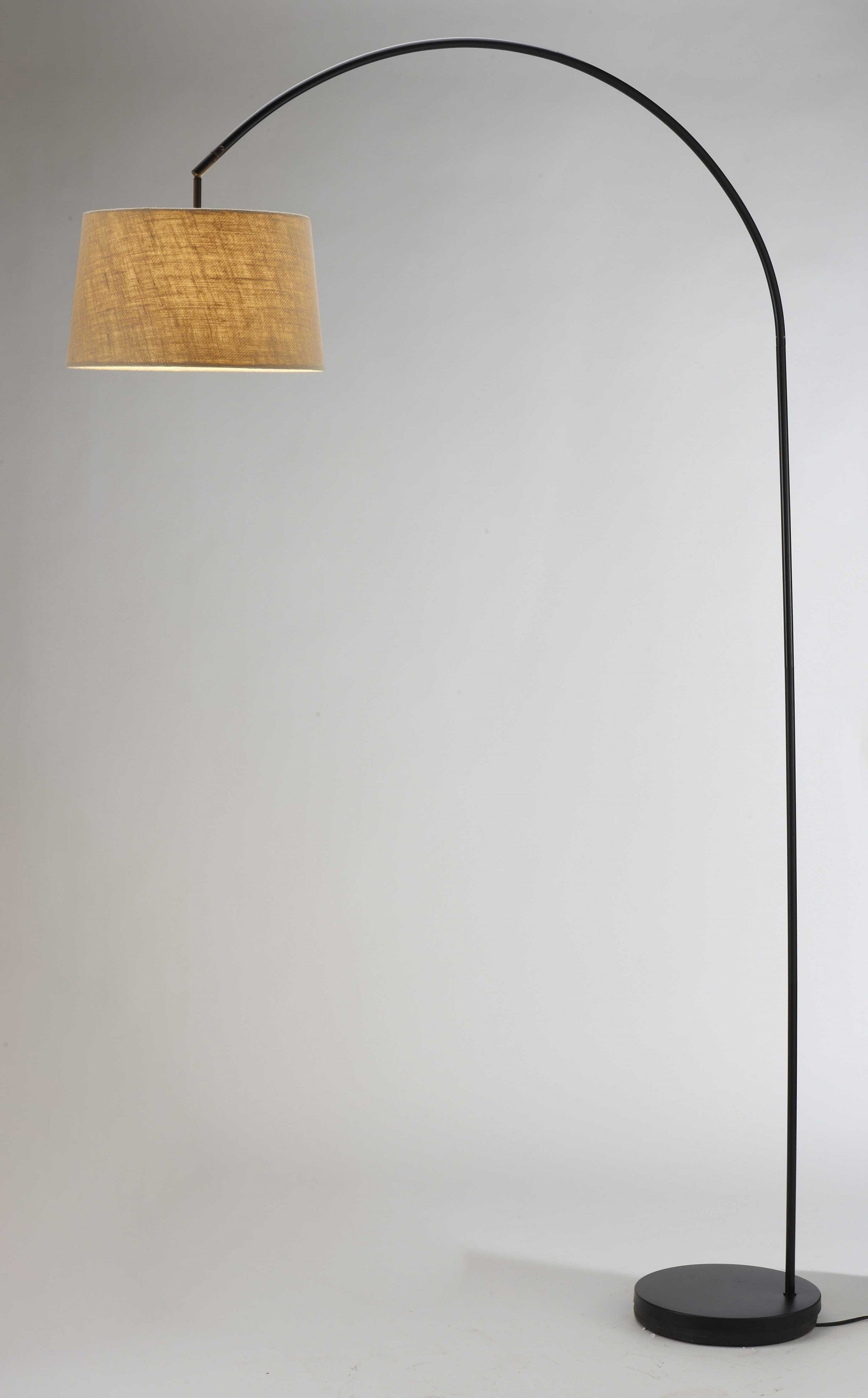 12.5" X 53.5- 60" X 83" Black Metal Arc Lamp