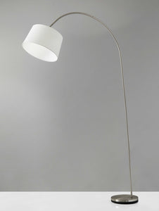 12.5" X 53.5- 60" X 83" Brushed steel Metal Arc Lamp