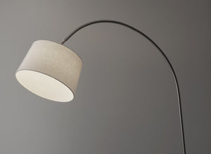12.5" X 53.5- 60" X 83" Brushed steel Metal Arc Lamp