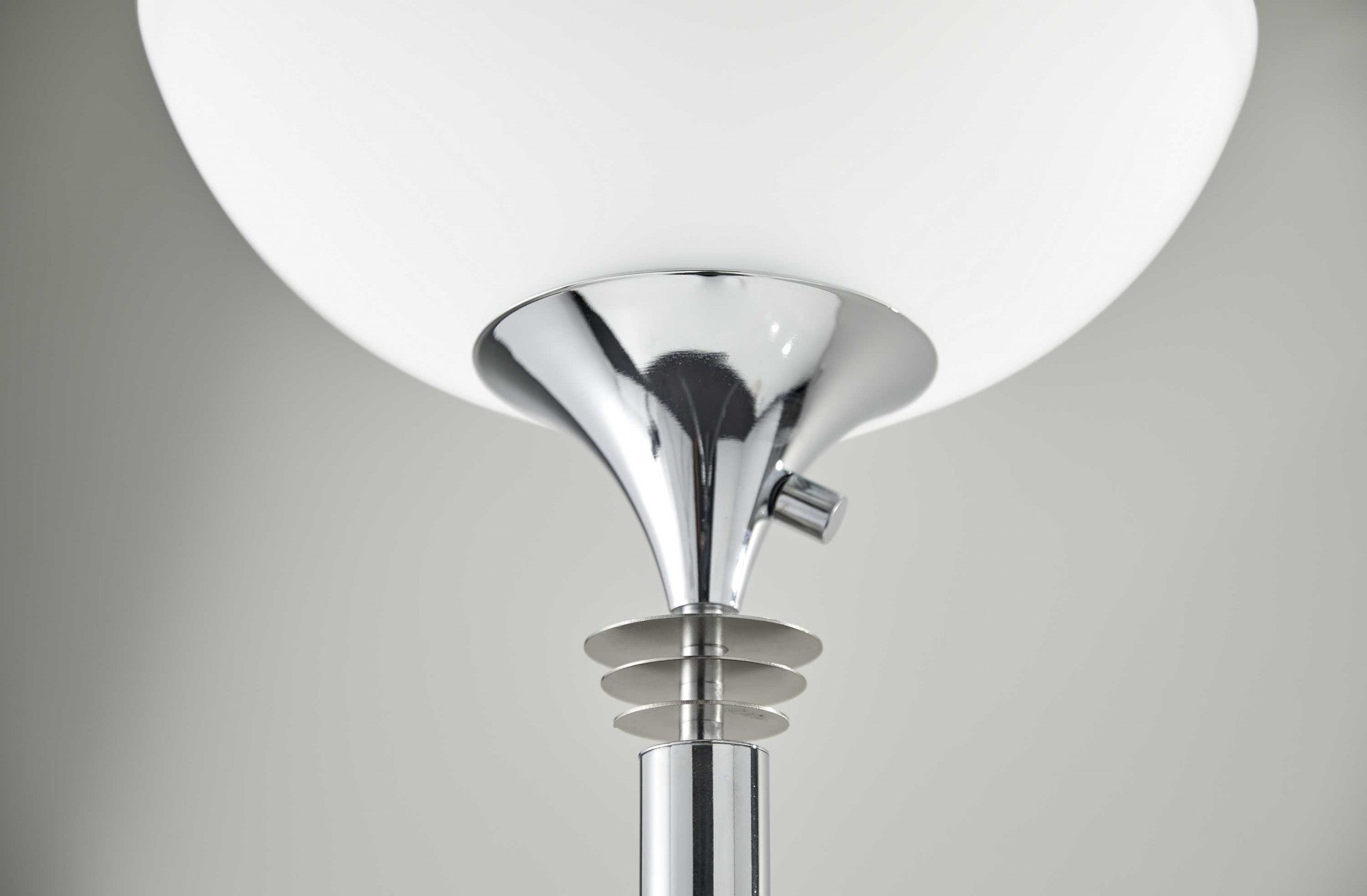 14" X 14" X 71.5" Chrome Metal 300W Torchiere