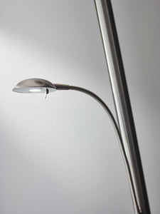 24" X 18" X 72" Brushed steel Metal LED Combo Torchiere