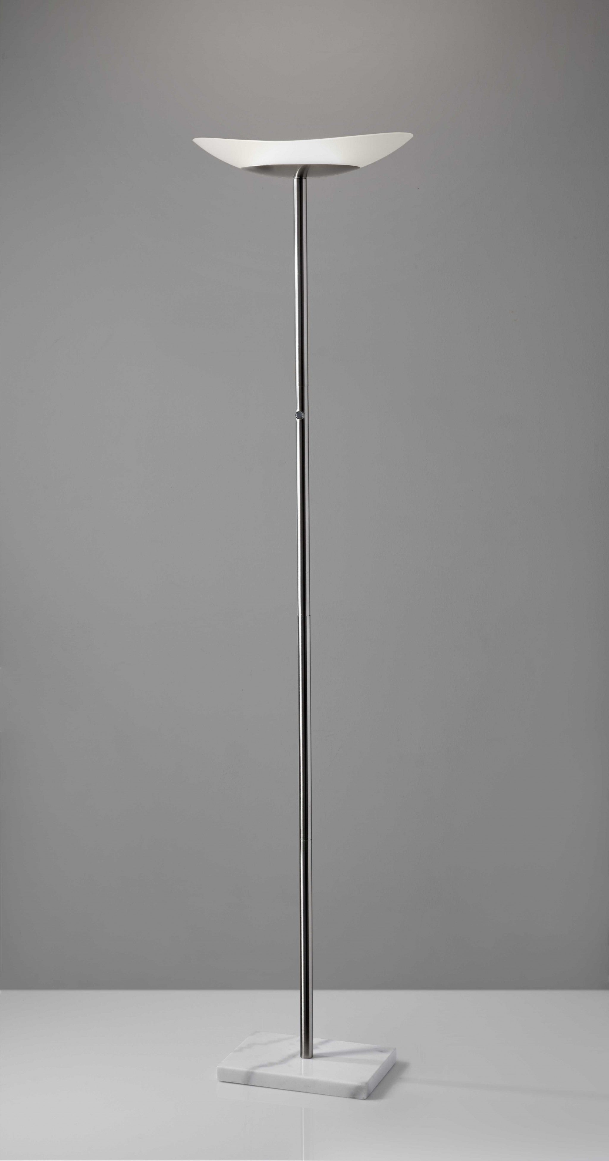 16" X 16" X 71" Brushed steel Metal LED Torchiere