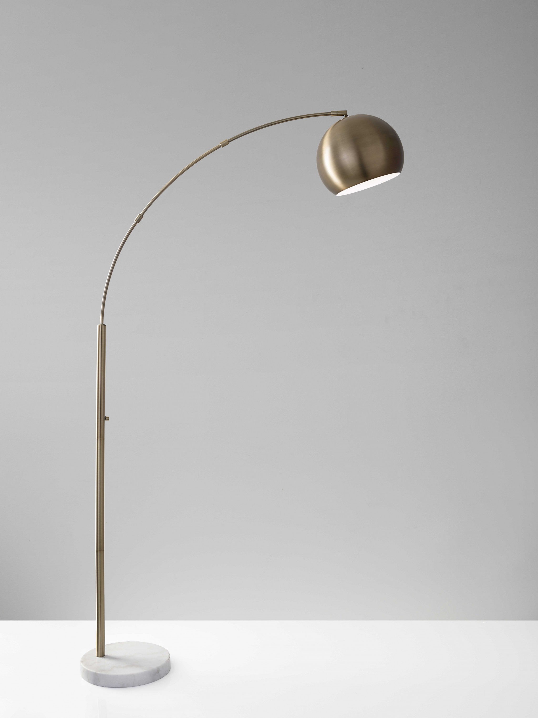 12.5" X 42" X 78" Brass Metal Arc Lamp