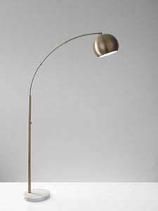 12.5" X 42" X 78" Brass Metal Arc Lamp