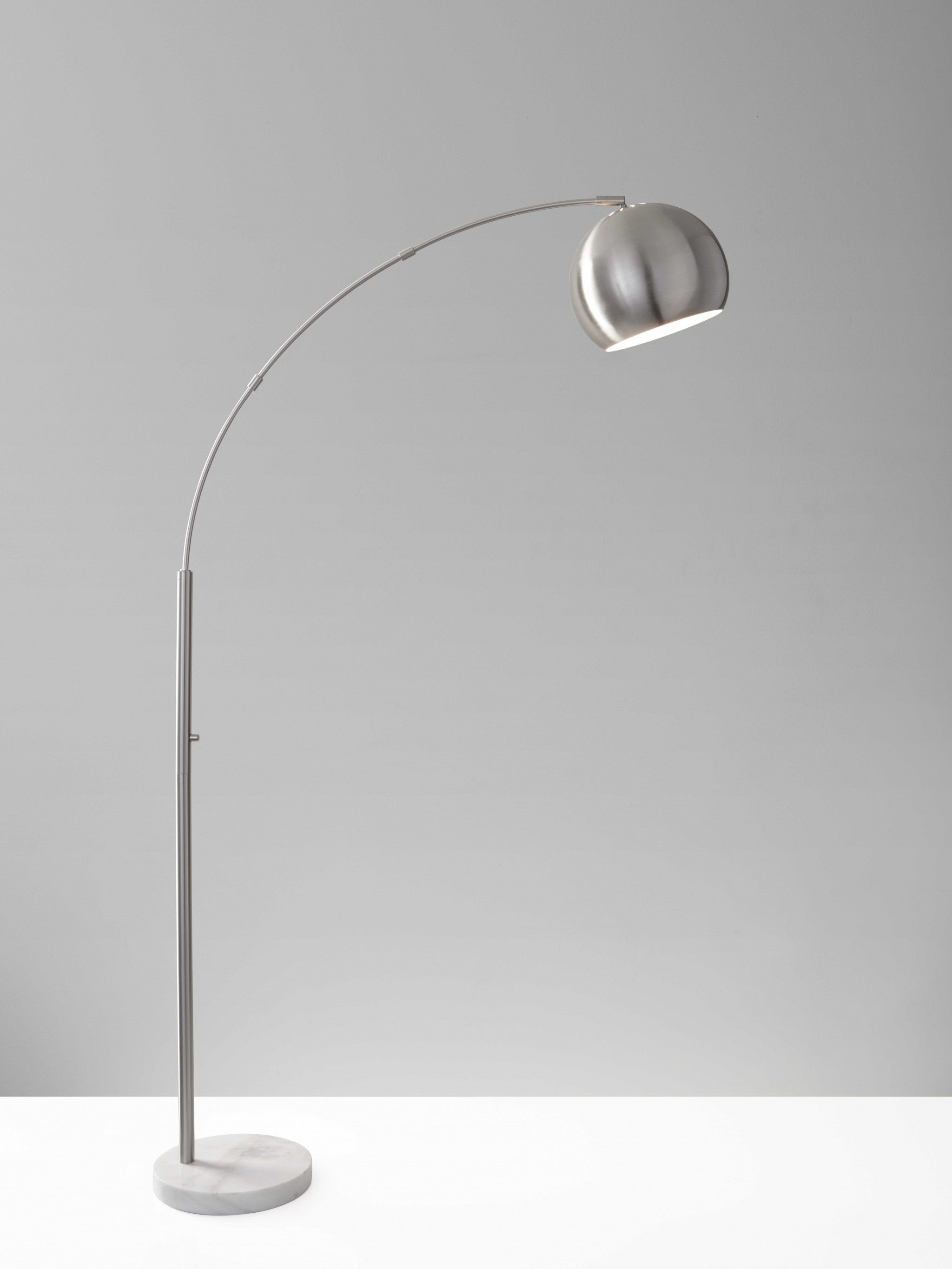 12.5" X 42" X 78" Brushed steel Metal Arc Lamp