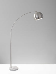 12.5" X 42" X 78" Brushed steel Metal Arc Lamp