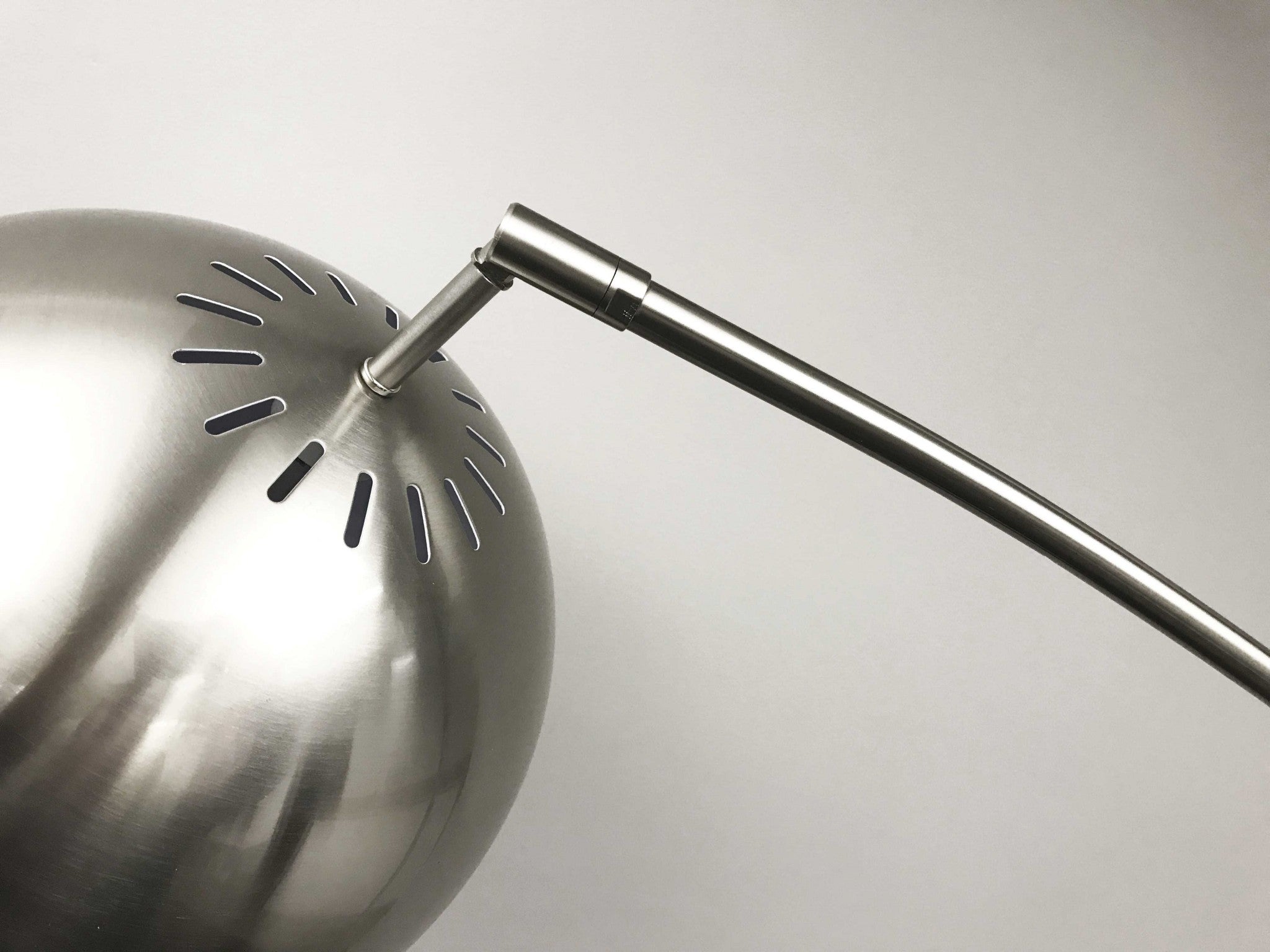 Spherical Brass Metal Curved Arm Floor Lamp