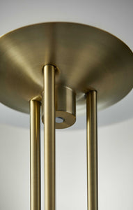 16" X 16" X 71" Brass Metal LED Torchiere