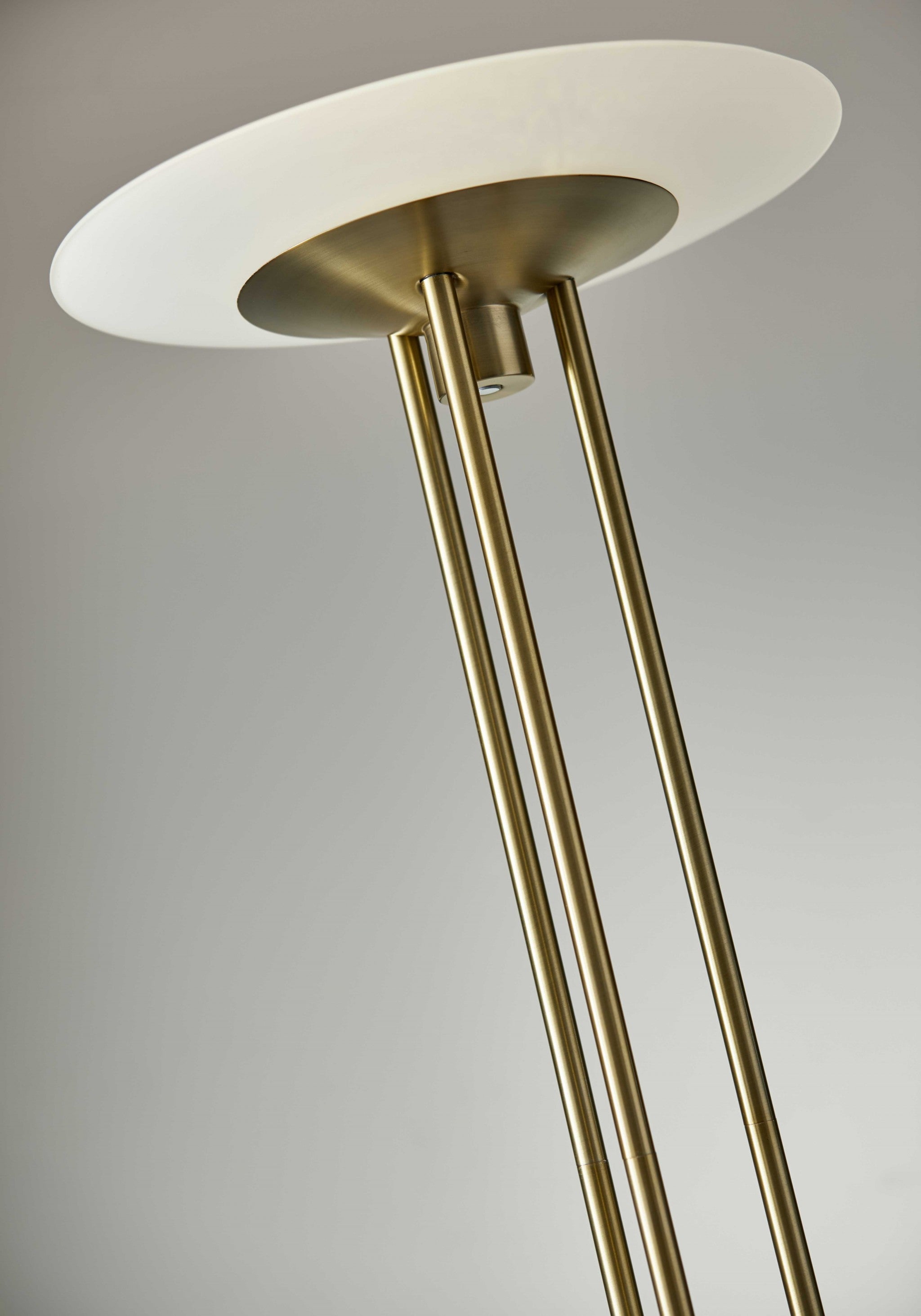 16" X 16" X 71" Brass Metal LED Torchiere