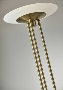 16" X 16" X 71" Brass Metal LED Torchiere