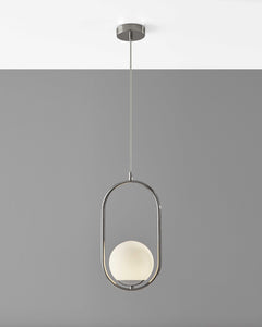 8" X 6" X 15" Black Metal LED Pendant