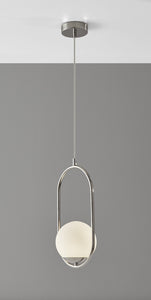 8" X 6" X 15" Black Metal LED Pendant
