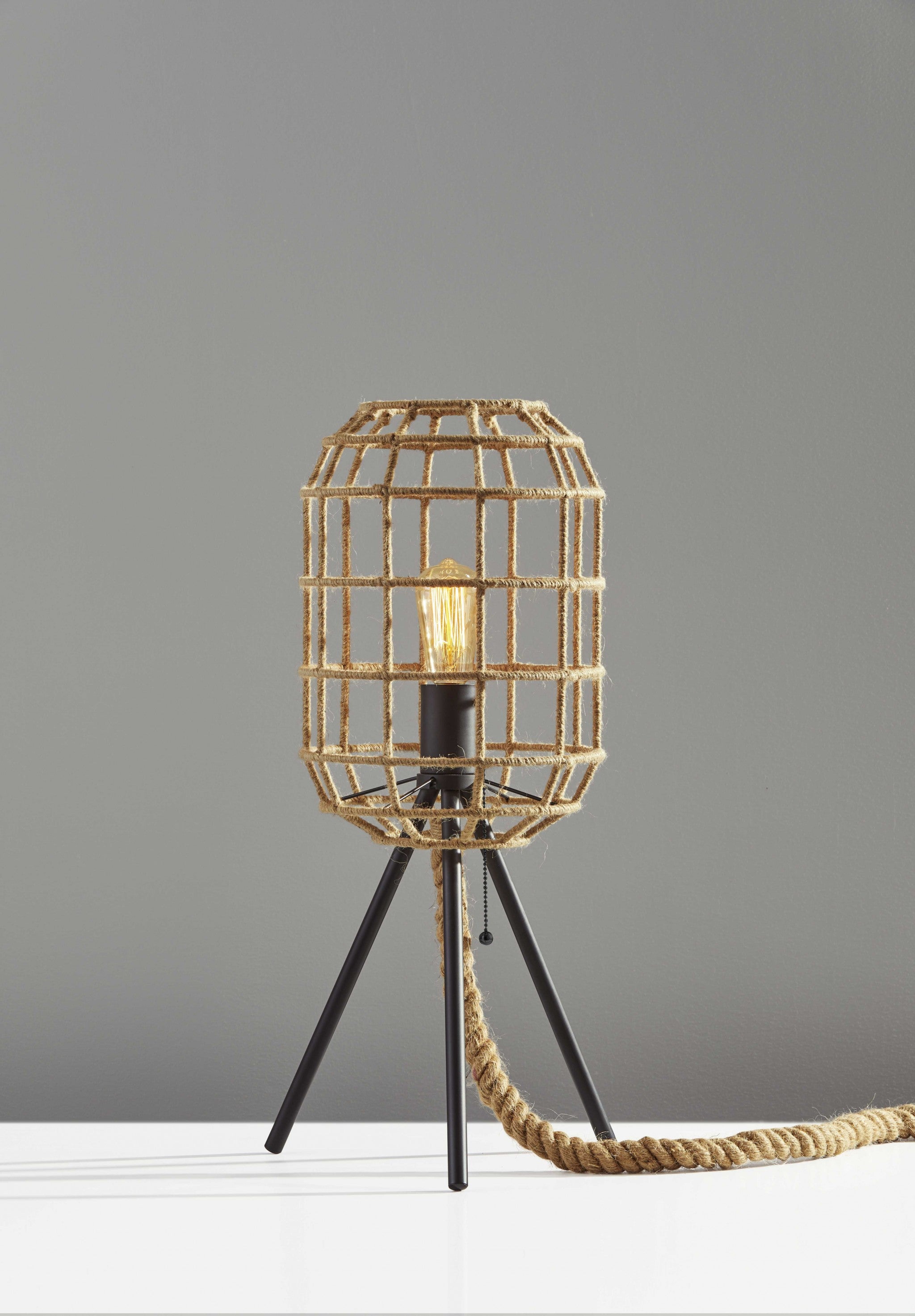 12.25" X 12.25" X 25" Black Shade Table Lamp