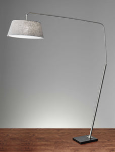 72" X 21.5" X 85" Brushed Steel Metal Arc Lamp