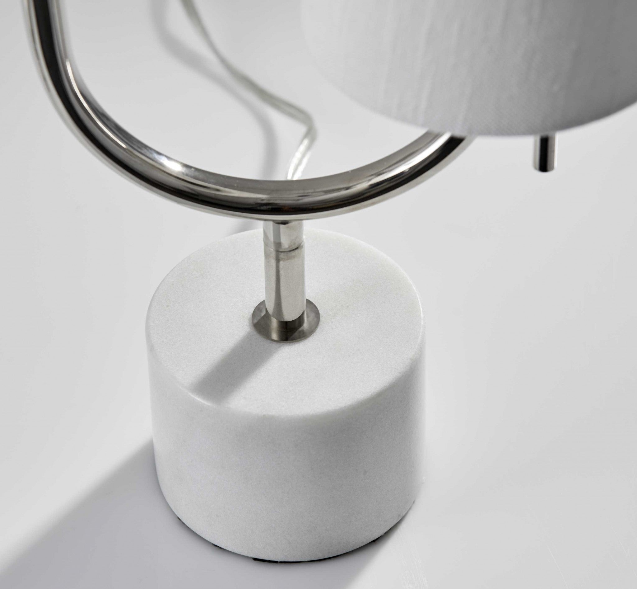 10" X 13.5" X 26" Chrome Metal Table Lamp