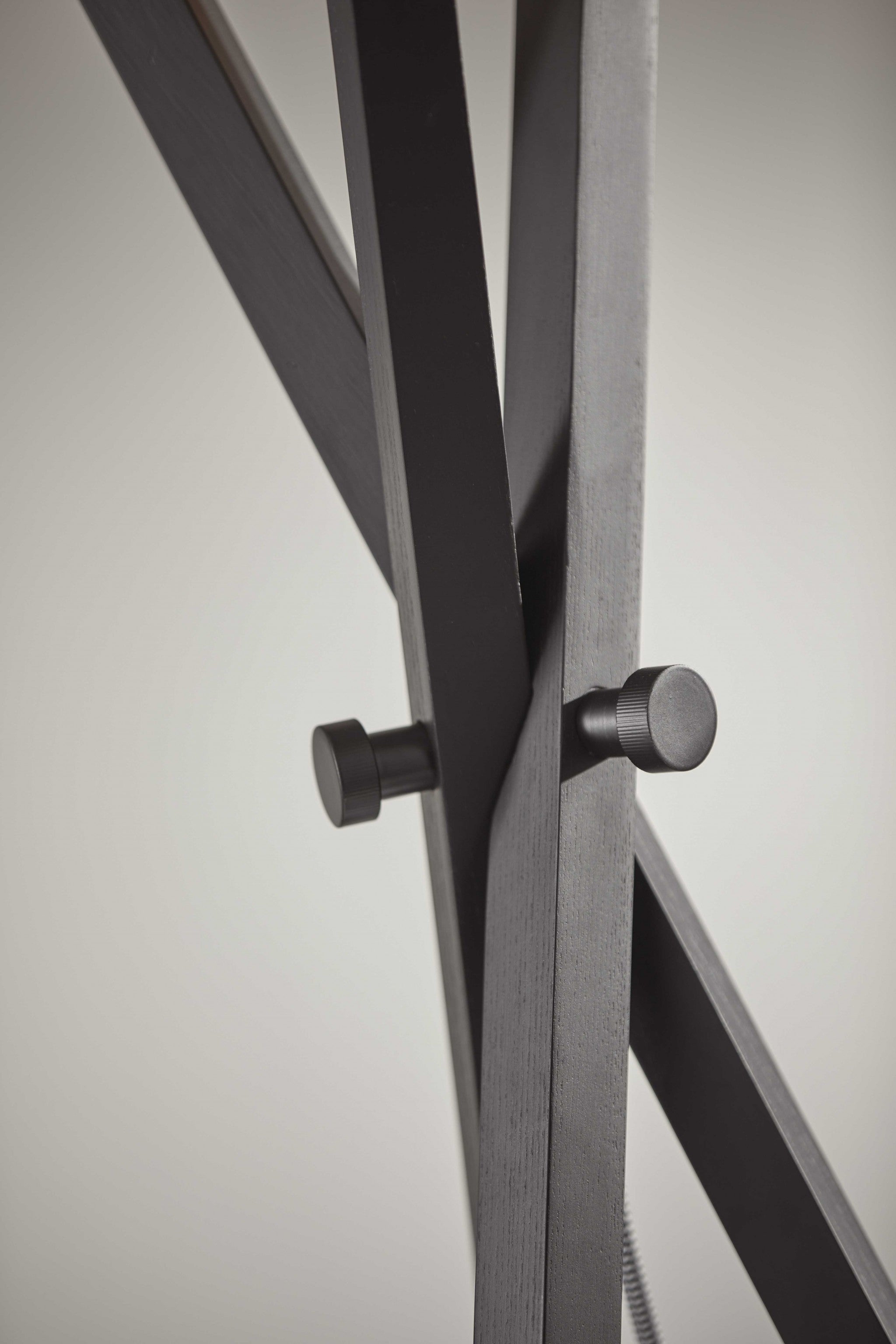 19.5" X 19.5" X 62" Black Wood Metal Floor Lamp