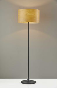 17.75" X 17.75" X 59.5" Black Metal Floor Lamp