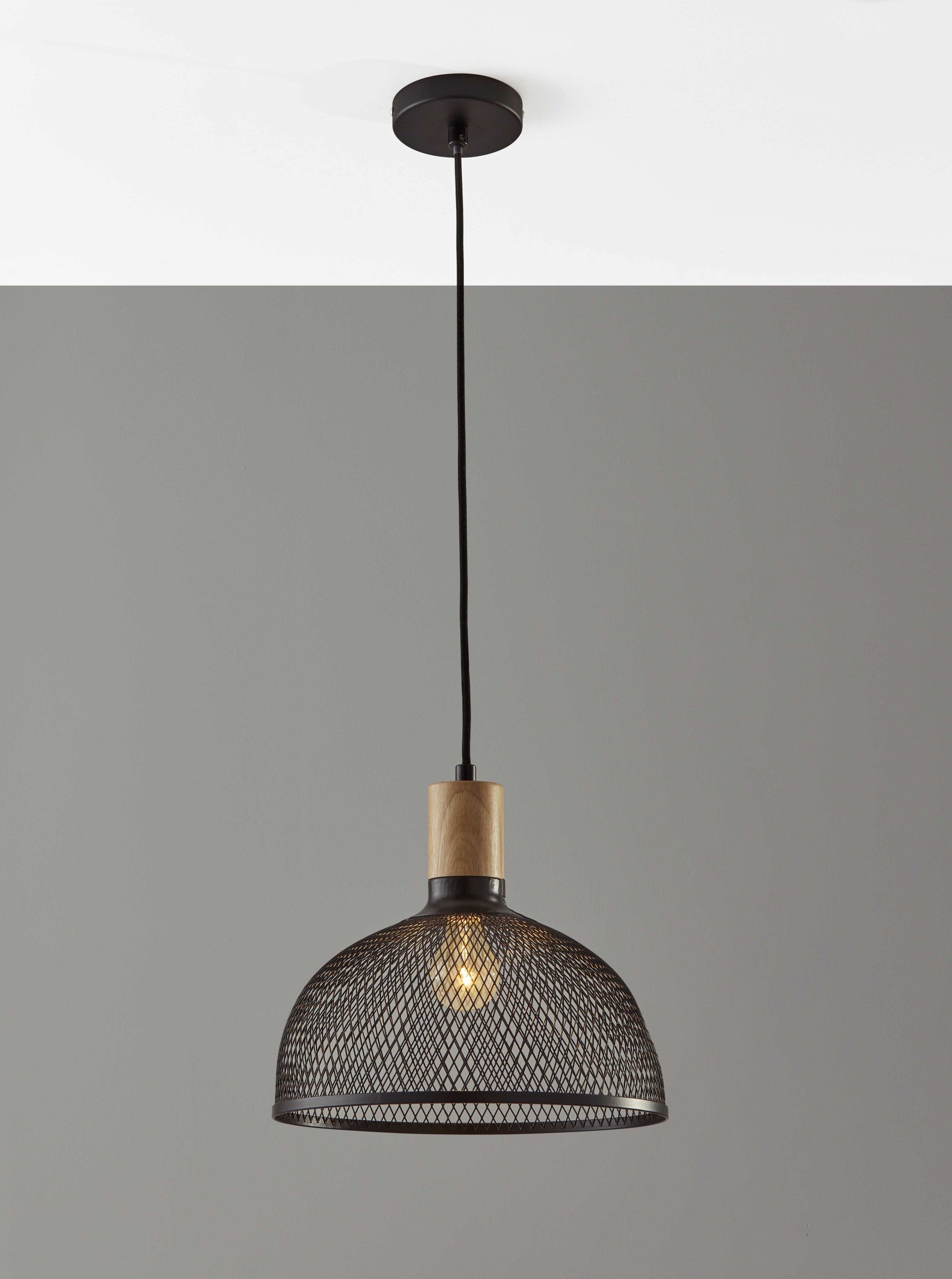 13.25" X 13.25" X 11.5" Black Metal Large Pendant