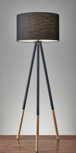 22" X 22" X 60.25" Black Metal Floor Lamp