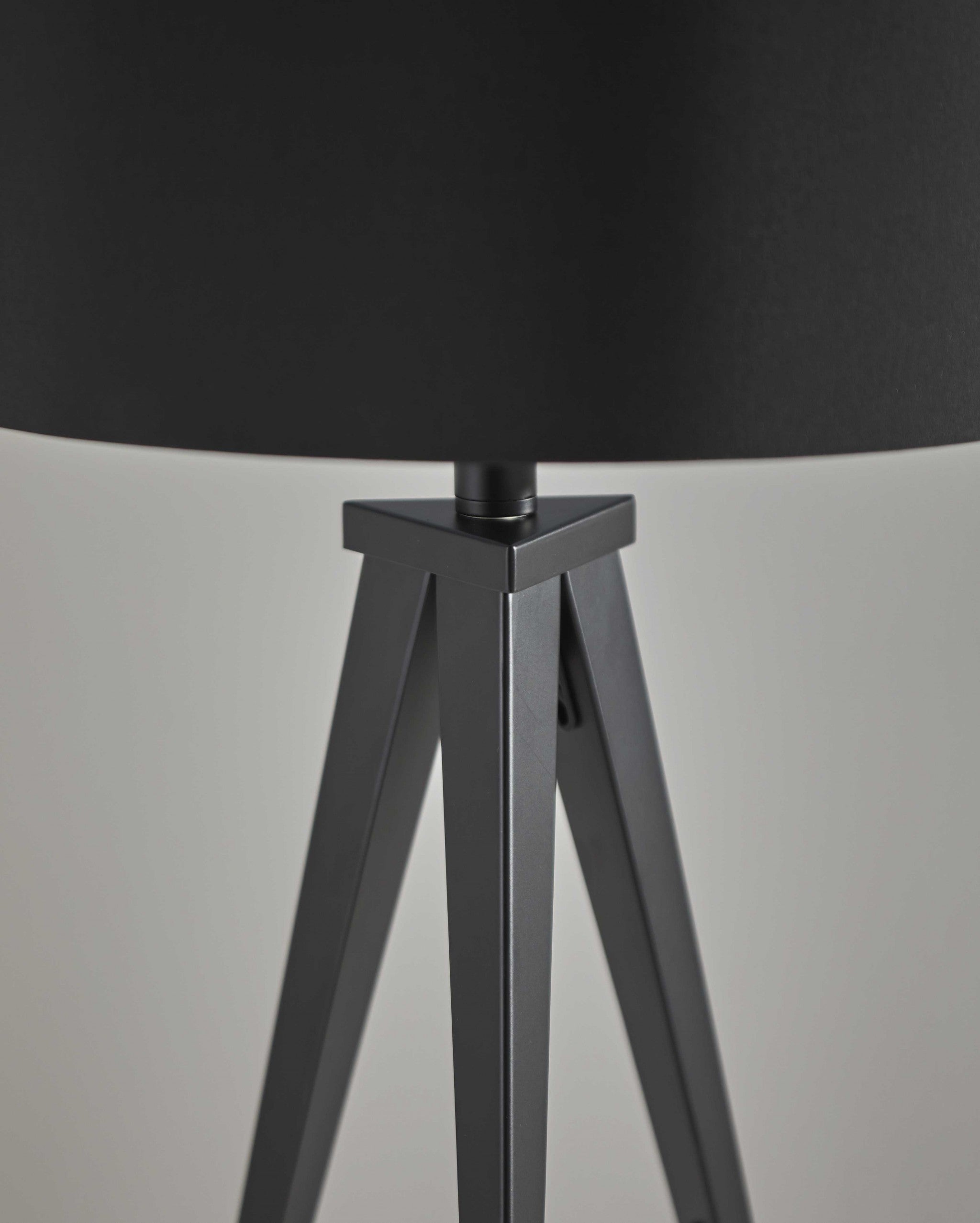 14" X 14" X 28" Black Metal Table Lamp