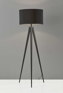 21" X 21" X 61.5" Black Metal Floor Lamp