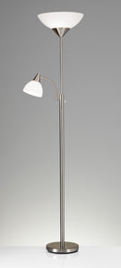 22" X 14" X 71" Brushed steel Metal 300W Combo Torchiere