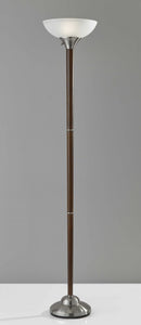 13.75" X 13.75" X 71" Walnut Metal 300W Torchiere