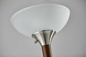 13.75" X 13.75" X 71" Walnut Metal 300W Torchiere