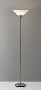 14" X 14" X 73" Brushed steel Metal 300W Torchiere