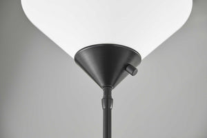 14" X 14" X 73" Black Metal 300W Torchiere