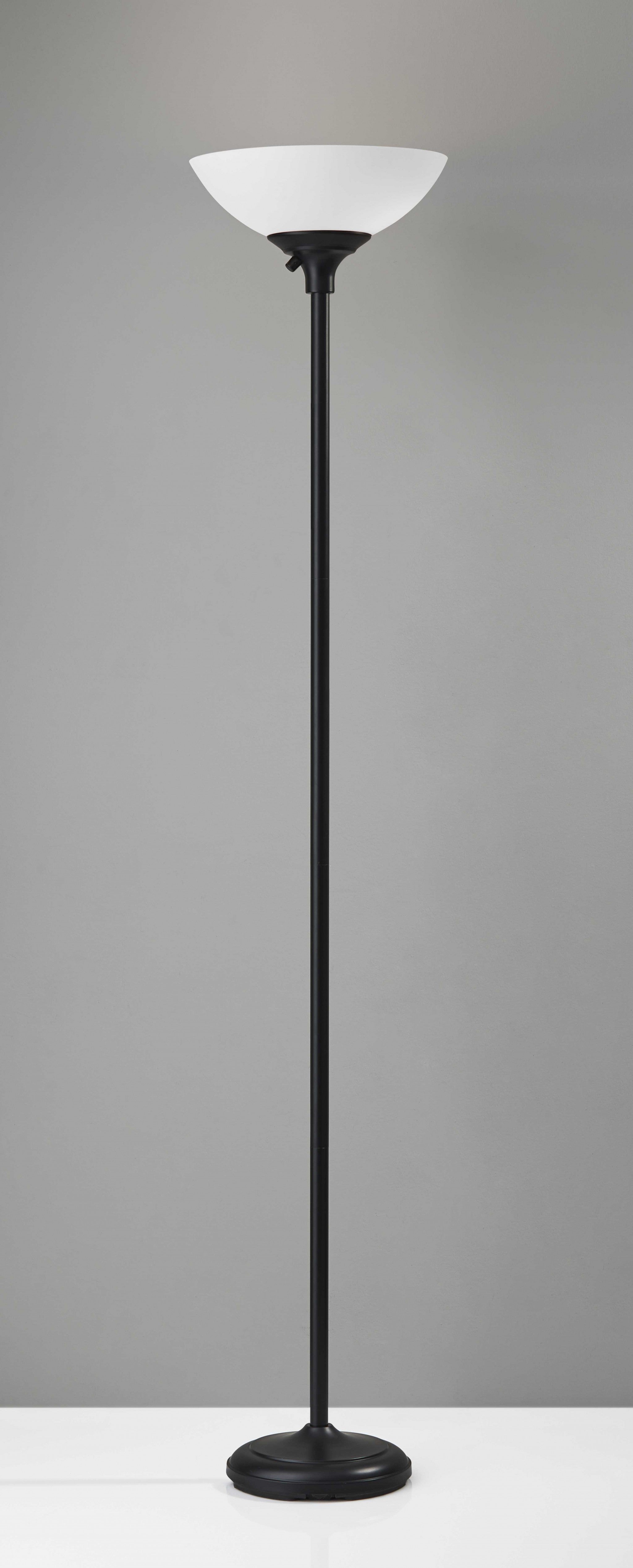13.75" X 13.75" X 71" Black Metal 300W Torchiere