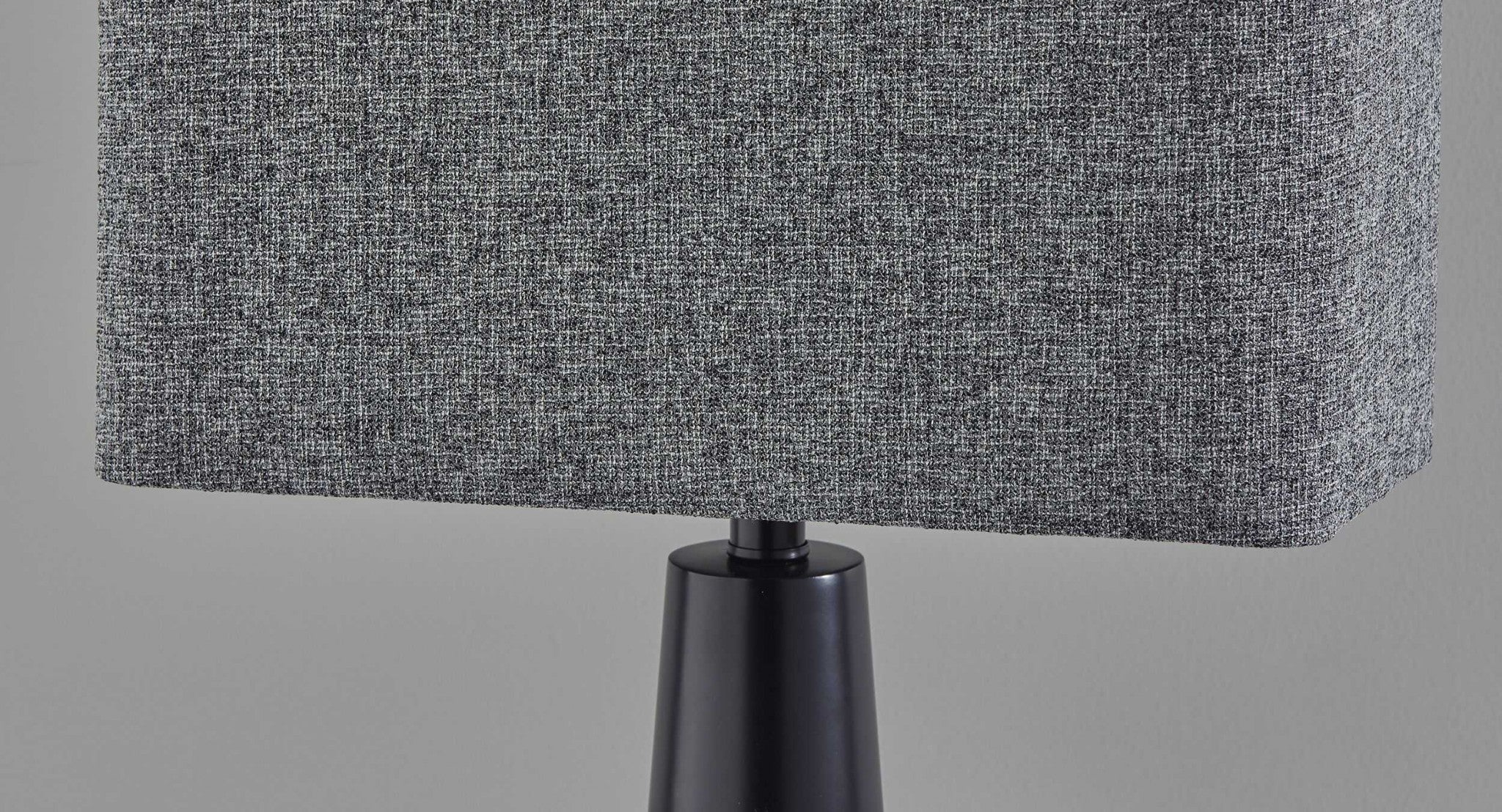 16" X 8" X 25.5" Black Metal Table Lamp