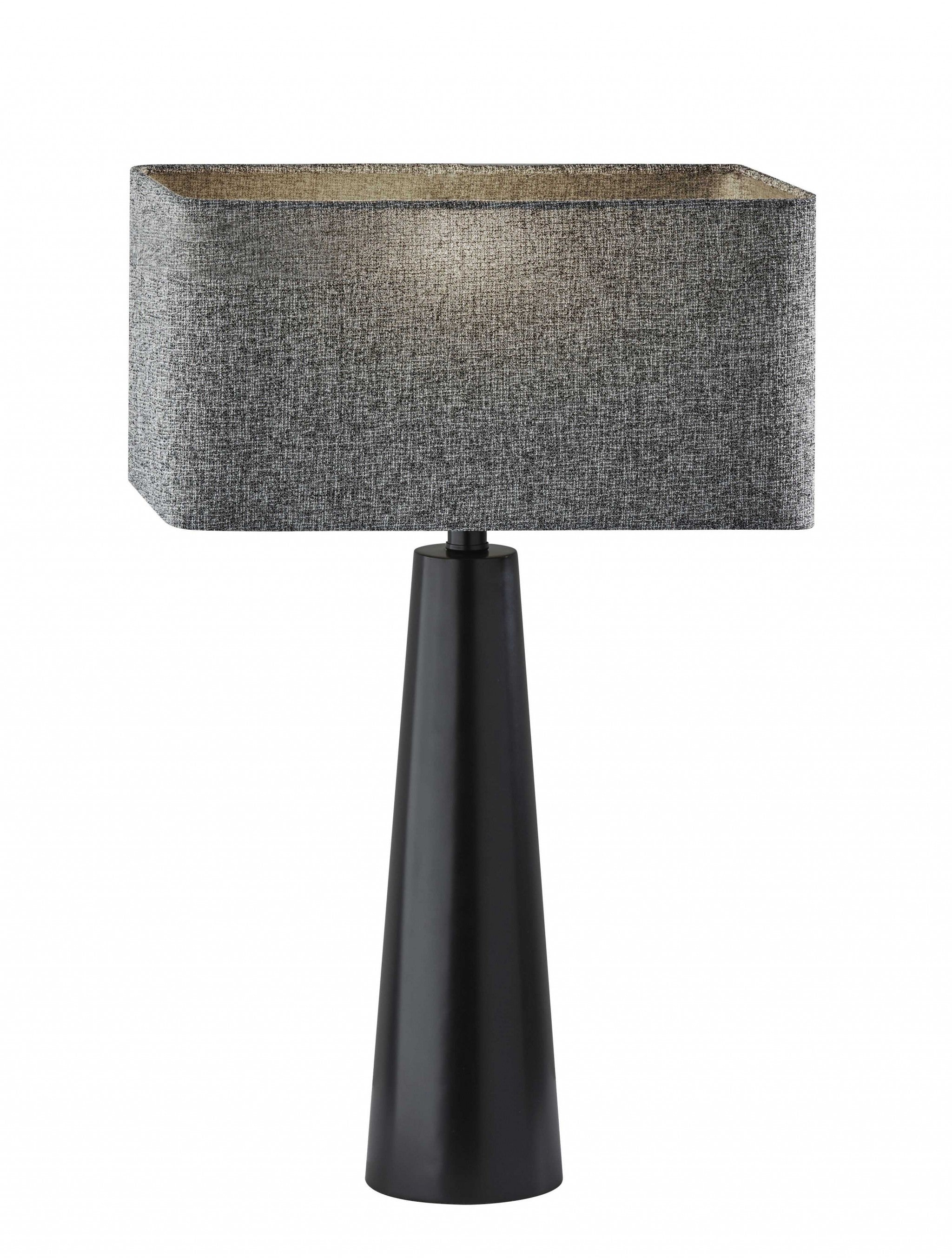 16" X 8" X 25.5" Black Metal Table Lamp