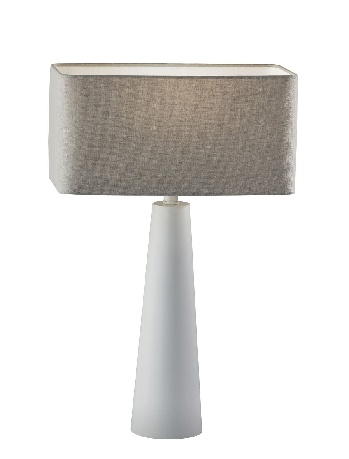 16" X 8" X 25.5" White Metal Table Lamp