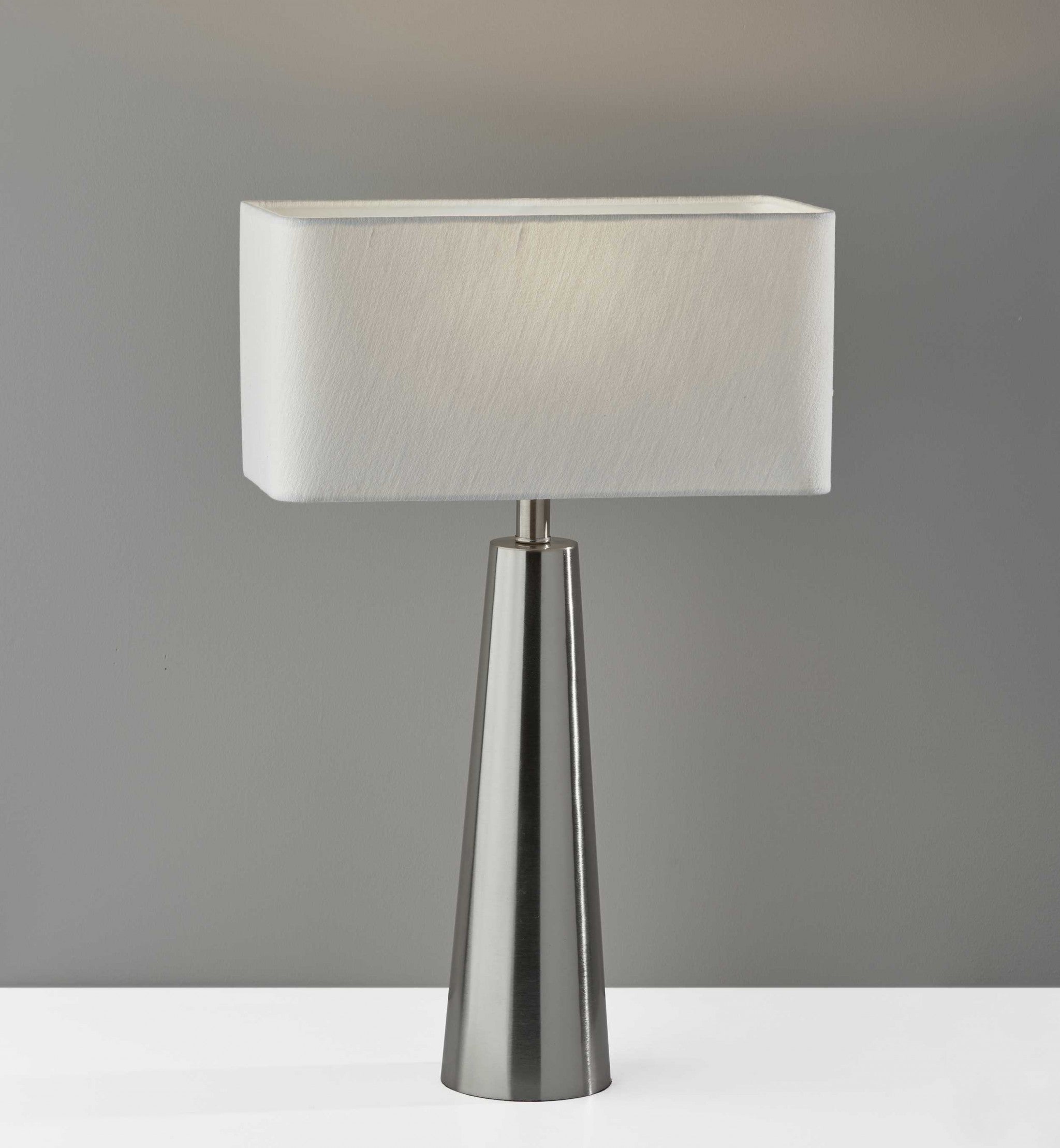 16" X 8" X 25.5" Brushed steel Metal Table Lamp