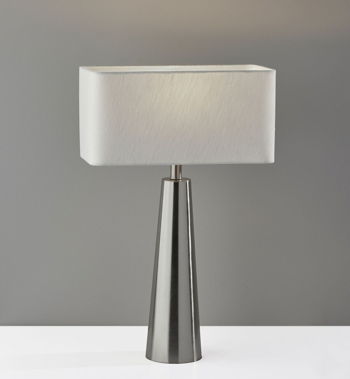 16" X 8" X 25.5" Brushed steel Metal Table Lamp