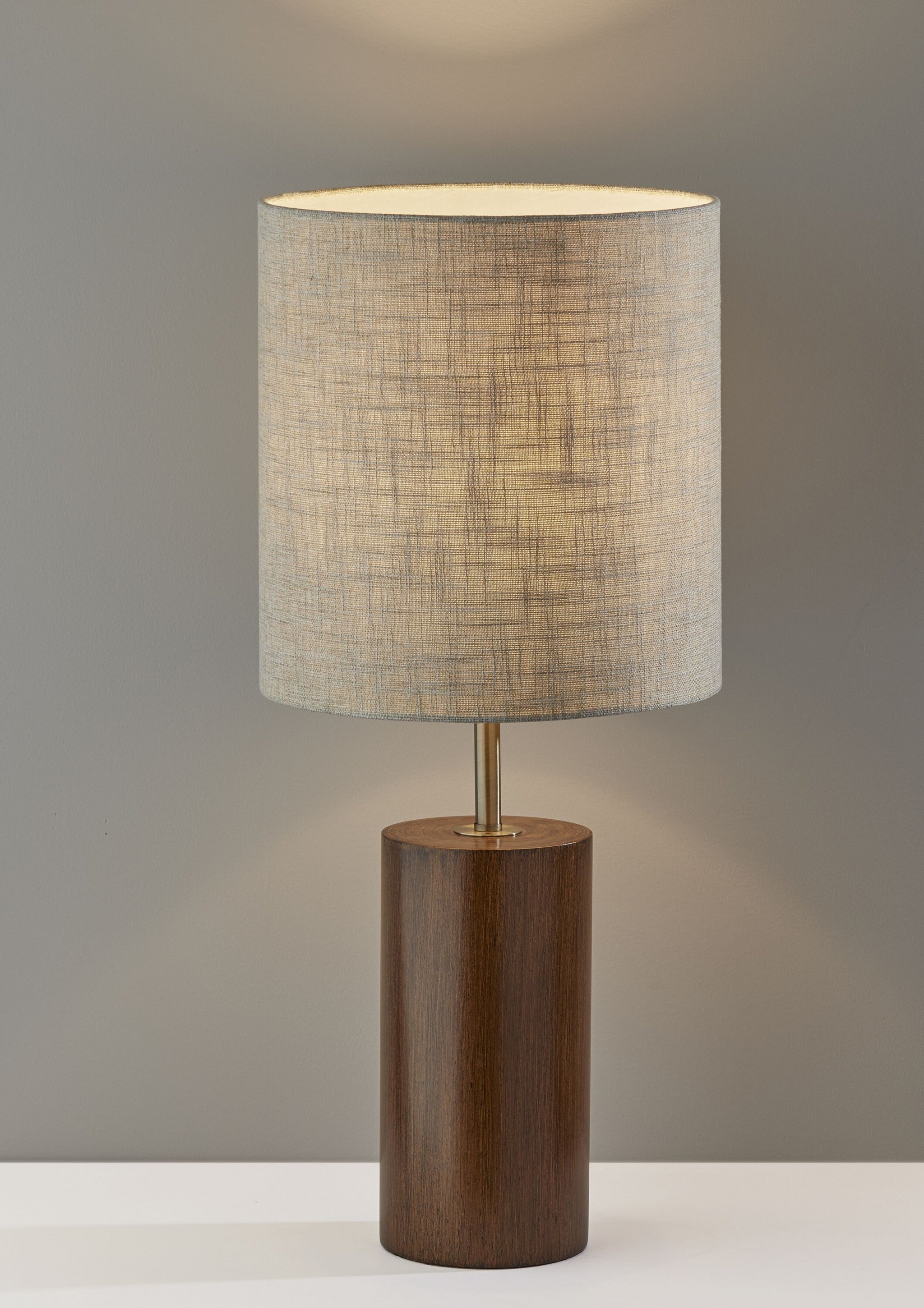 13" X 13" X 30.5" Walnut Wood Table Lamp