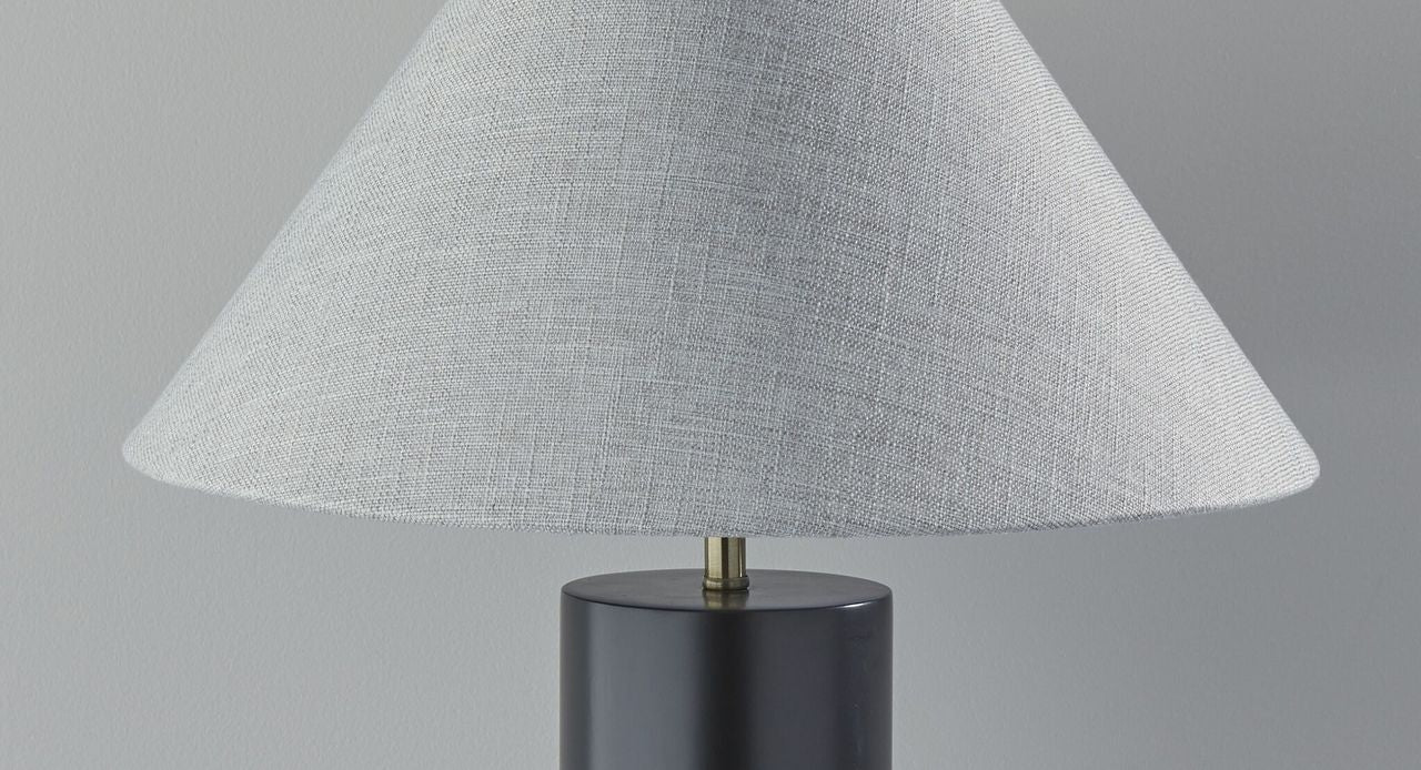 18" X 18" X 25.5" Black Wood Table Lamp