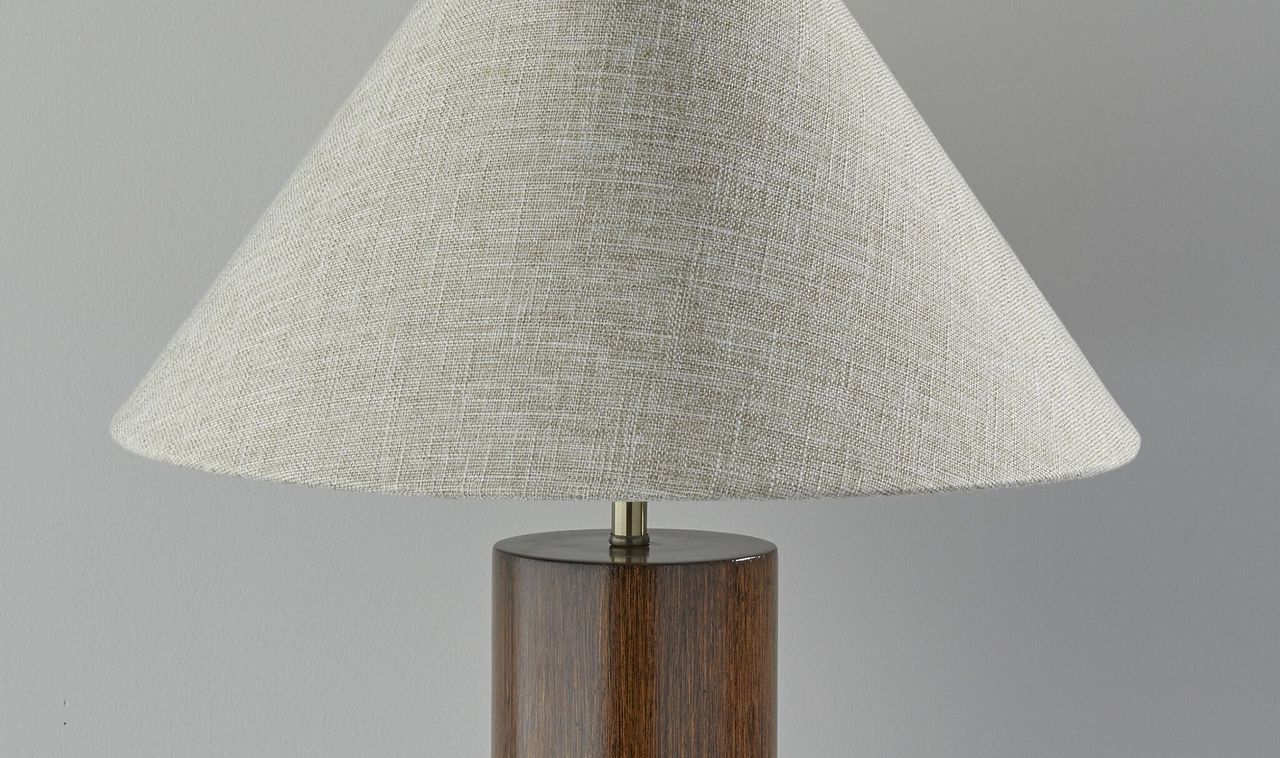 18" X 18" X 25.5" Walnut Wood Table Lamp