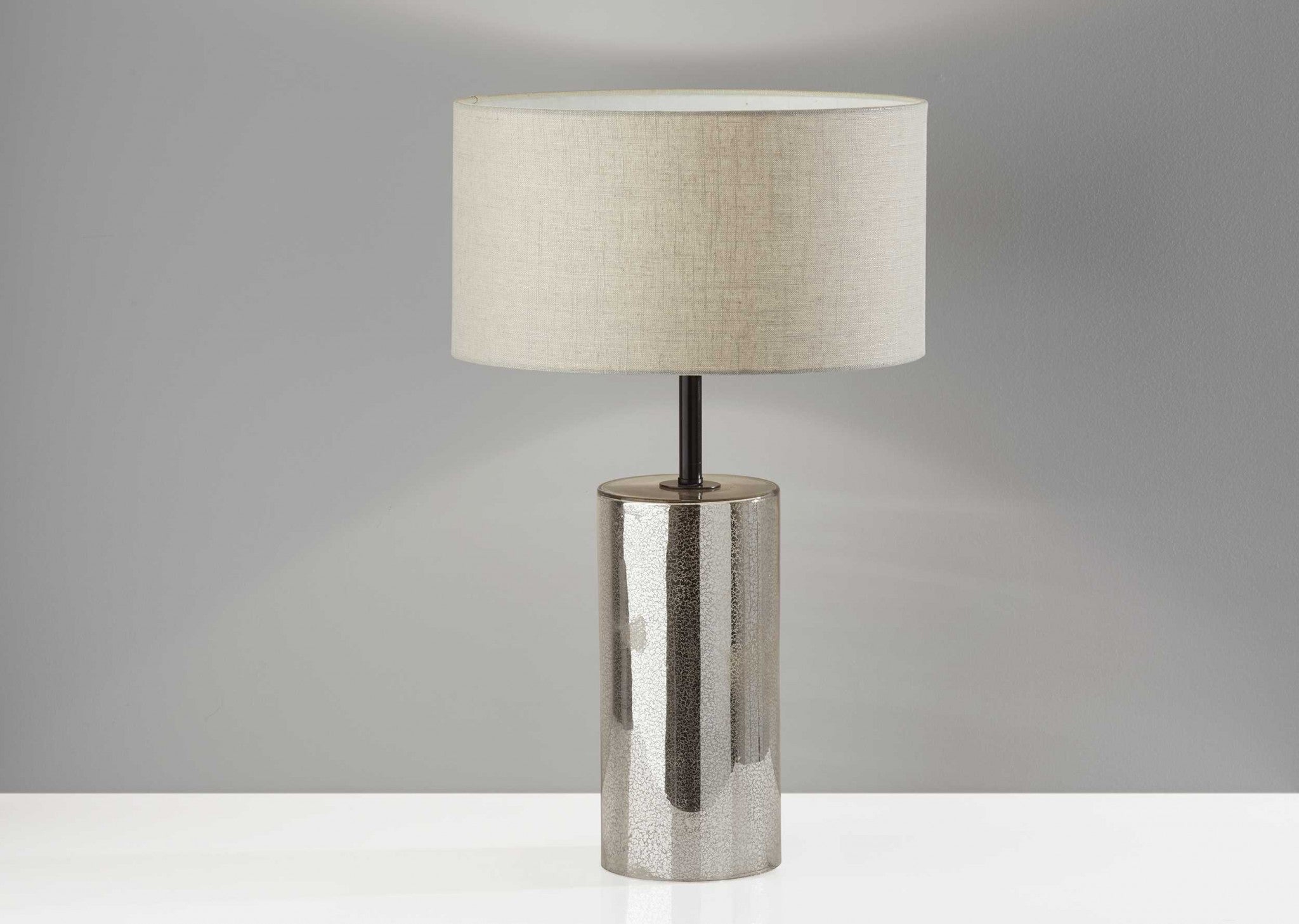 15" X 15" X 24.5" Black Metal Glass Tall Table Lamp