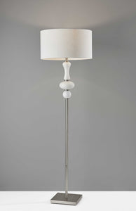 19" X 19" X 65.5" Brushed steel Metal  Floor Lamp