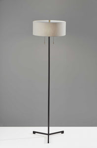 16" X 16" X 60" Black Metal Floor Lamp