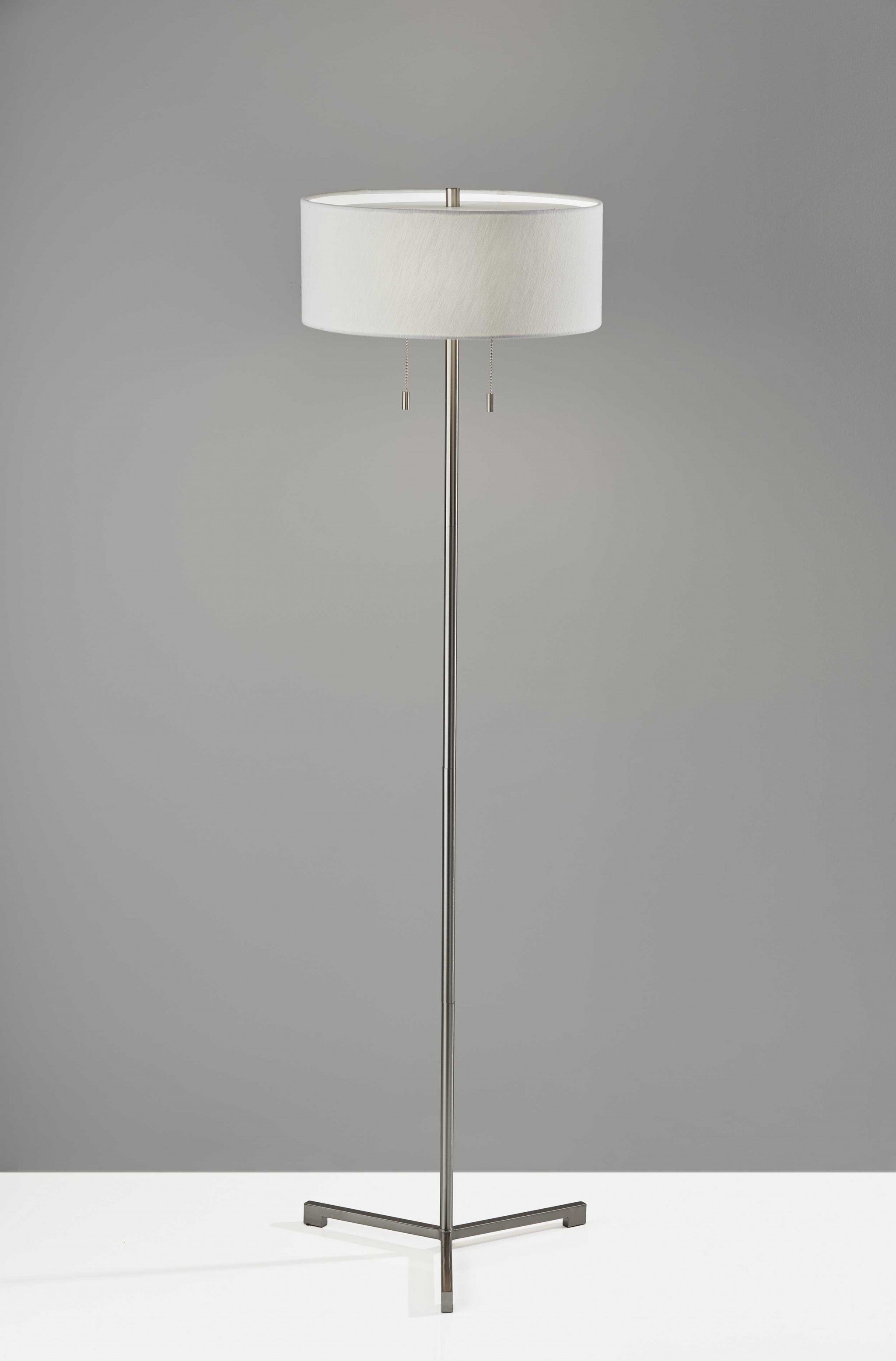 16" X 16" X 60" Brushed steel Metal Floor Lamp